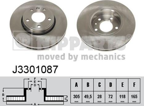 Nipparts J3301087 - Тормозной диск unicars.by