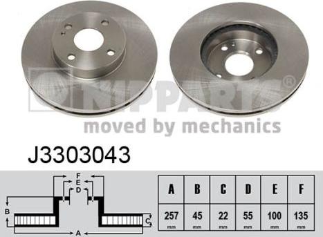 Nipparts J3303043 - Тормозной диск unicars.by