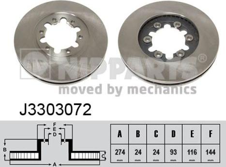 Nipparts J3303072 - Тормозной диск unicars.by