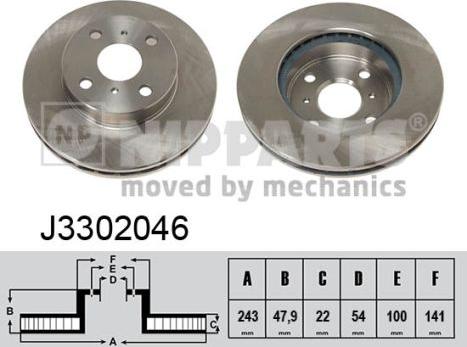 Nipparts J3302046 - Тормозной диск unicars.by