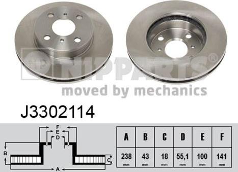 Nipparts J3302114 - Тормозной диск unicars.by