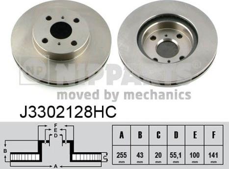 Nipparts J3302128HC - Тормозной диск unicars.by