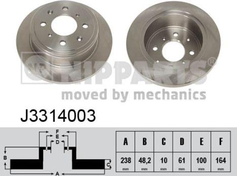 Nipparts J3314003 - Тормозной диск unicars.by