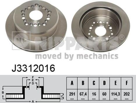 Nipparts J3312016 - Тормозной диск unicars.by