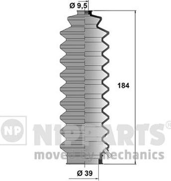 Nipparts J2844001 - Комплект пыльника, рулевое управление unicars.by