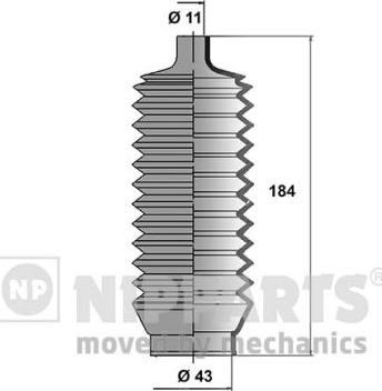 Nipparts J2845000 - Комплект пыльника, рулевое управление unicars.by