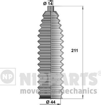 Nipparts J2846009 - Комплект пыльника, рулевое управление unicars.by