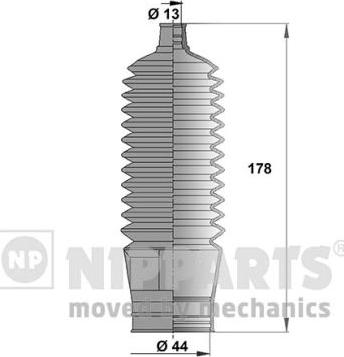 Nipparts J2846007 - Комплект пыльника, рулевое управление unicars.by