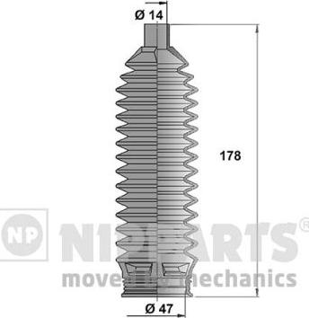 Nipparts J2840504 - Комплект пыльника, рулевое управление unicars.by