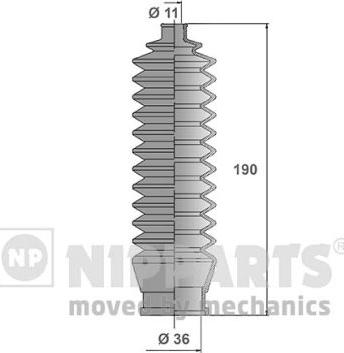 Nipparts J2843001 - Комплект пыльника, рулевое управление unicars.by