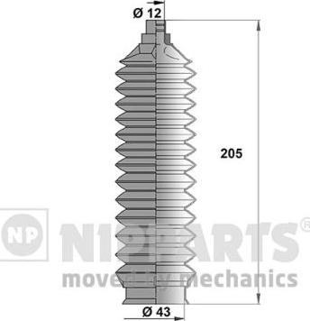 Nipparts J2843008 - Комплект пыльника, рулевое управление unicars.by