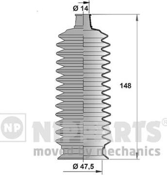 Nipparts J2842010 - Комплект пыльника, рулевое управление unicars.by