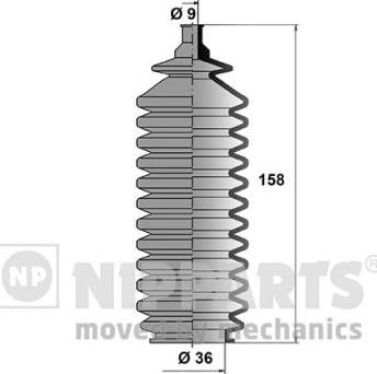 Nipparts J2847009 - Комплект пыльника, рулевое управление unicars.by