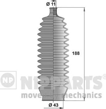 Nipparts J2855000 - Комплект пыльника, рулевое управление unicars.by