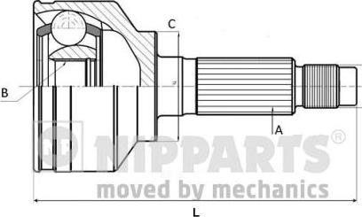 Nipparts J2830502 - Шарнирный комплект, ШРУС, приводной вал unicars.by