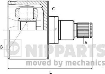 Nipparts N2830503 - Шарнирный комплект, ШРУС, приводной вал unicars.by