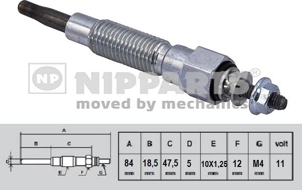 Nipparts N5715024 - Свеча накаливания unicars.by