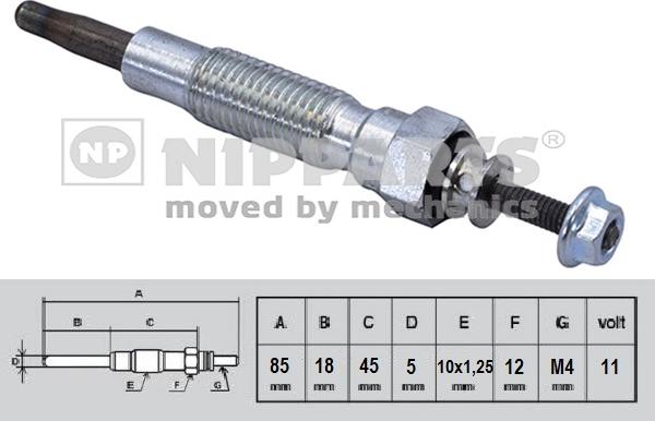 Nipparts N5715021 - Свеча накаливания unicars.by