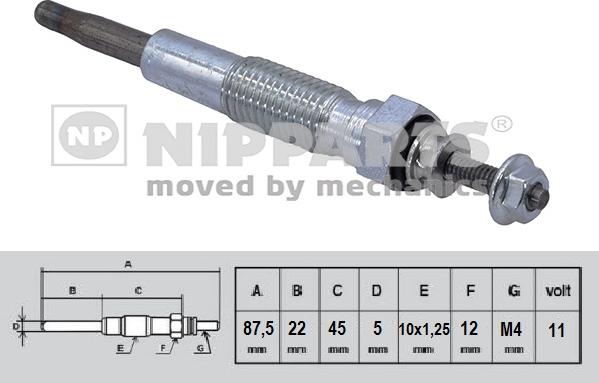 Nipparts N5715023 - Свеча накаливания unicars.by