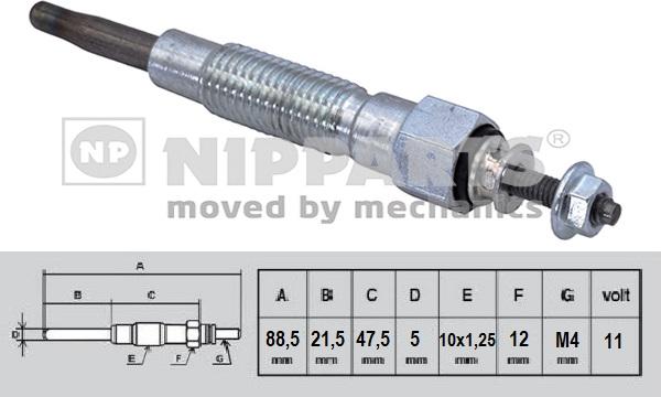 Nipparts N5715022 - Свеча накаливания unicars.by