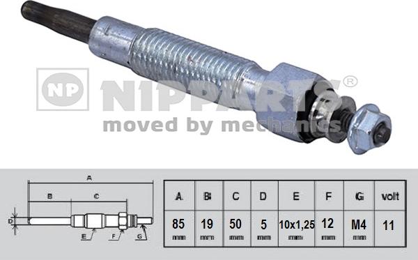 Nipparts N5711036 - Свеча накаливания unicars.by