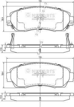 Nipparts N3604073 - Тормозные колодки, дисковые, комплект unicars.by