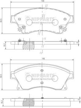 Nipparts N3600914 - Тормозные колодки, дисковые, комплект unicars.by