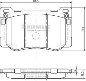 Nipparts N3600549 - Тормозные колодки, дисковые, комплект unicars.by