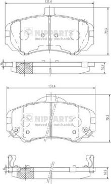 Nipparts N3600544 - Тормозные колодки, дисковые, комплект unicars.by