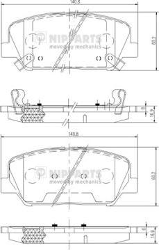 Nipparts N3600547 - Тормозные колодки, дисковые, комплект unicars.by