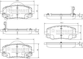 Nipparts N3600552 - Тормозные колодки, дисковые, комплект unicars.by