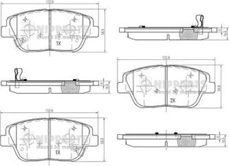 Nipparts N3600334 - Тормозные колодки, дисковые, комплект unicars.by