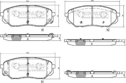 Nipparts N3600335 - Тормозные колодки, дисковые, комплект unicars.by