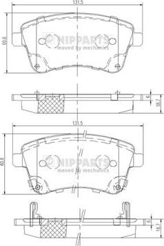 Nipparts N3600331 - Тормозные колодки, дисковые, комплект unicars.by