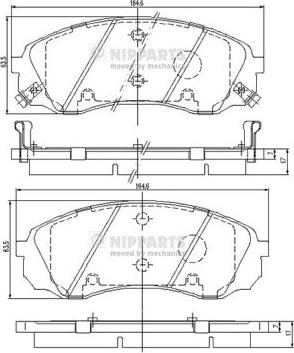 Nipparts N3600329 - Тормозные колодки, дисковые, комплект unicars.by