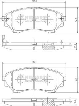 Nipparts N3603069 - Тормозные колодки, дисковые, комплект unicars.by