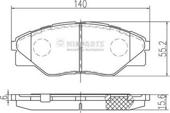 Nipparts N3602149 - Тормозные колодки, дисковые, комплект unicars.by