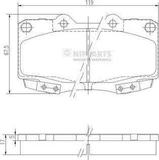 Nipparts N3602145 - Тормозные колодки, дисковые, комплект unicars.by