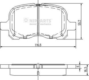 Nipparts N3602129 - Тормозные колодки, дисковые, комплект unicars.by