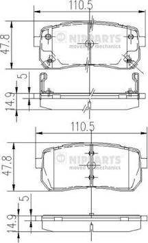 Nipparts N3610308 - Тормозные колодки, дисковые, комплект unicars.by