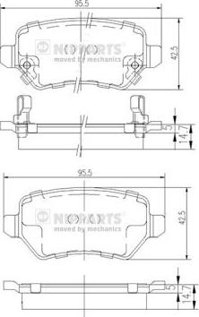 Nipparts N3610310 - Тормозные колодки, дисковые, комплект unicars.by