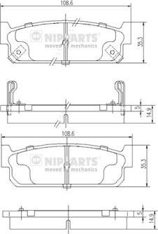 Nipparts N3611055 - Тормозные колодки, дисковые, комплект unicars.by