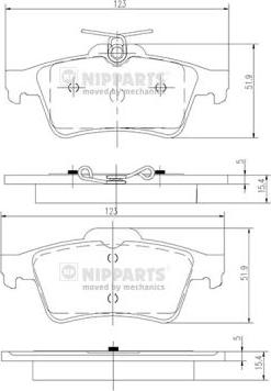 Nipparts N3613022 - Тормозные колодки, дисковые, комплект unicars.by