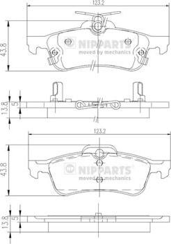 Nipparts N3612036 - Тормозные колодки, дисковые, комплект unicars.by