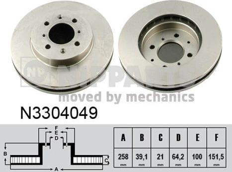 Nipparts N3304049 - Тормозной диск unicars.by