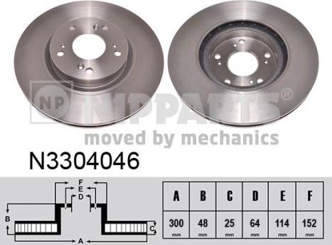 Nipparts N3304046 - Тормозной диск unicars.by