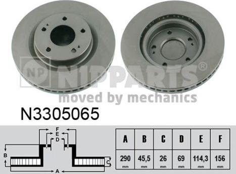 Nipparts N3305065 - Тормозной диск unicars.by