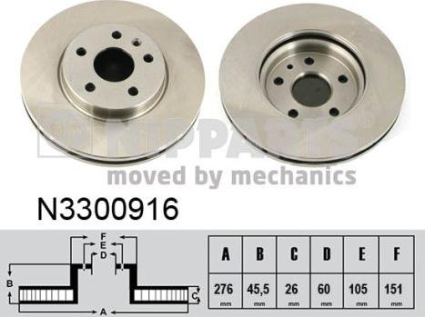 Nipparts N3300916 - Тормозной диск unicars.by