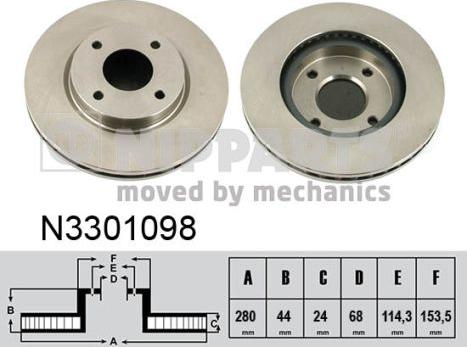 Nipparts N3301098 - Тормозной диск unicars.by