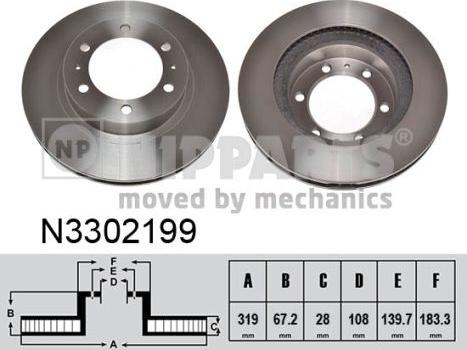 Nipparts N3302199 - Тормозной диск unicars.by